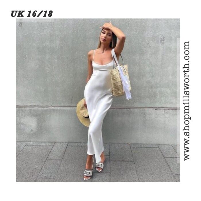Zara Slip Dress in White - Image 5
