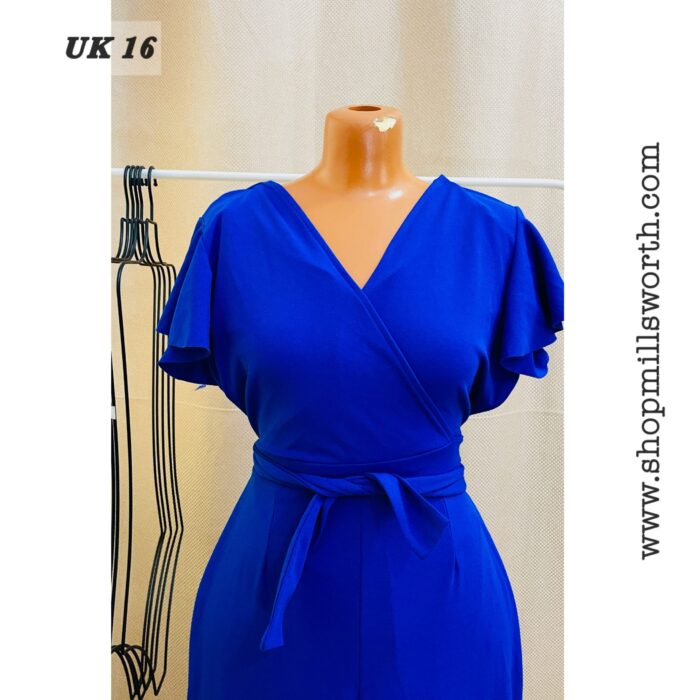 Quiz Royal Blue Belted Jumpsuit - Image 2