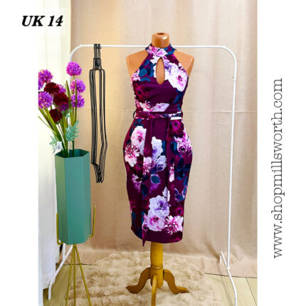 Boohoo Belted Floral Bodycon Dress