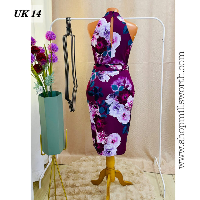 Boohoo Belted Floral Bodycon Dress - Image 2