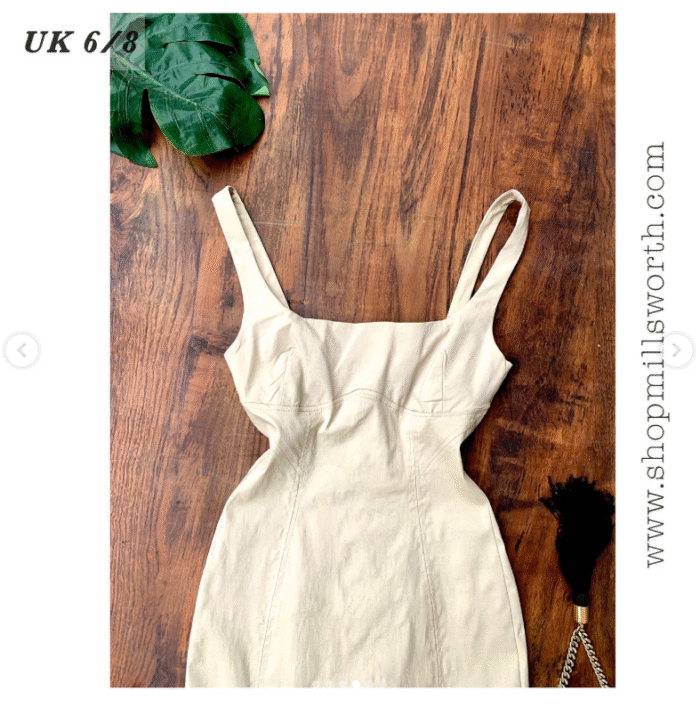 Bershka Scoop Neck Midaxi Dress in Ecru - Image 5