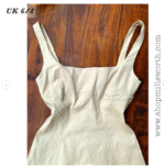 Bershka Scoop Neck Midaxi Dress in Ecru - Image 4