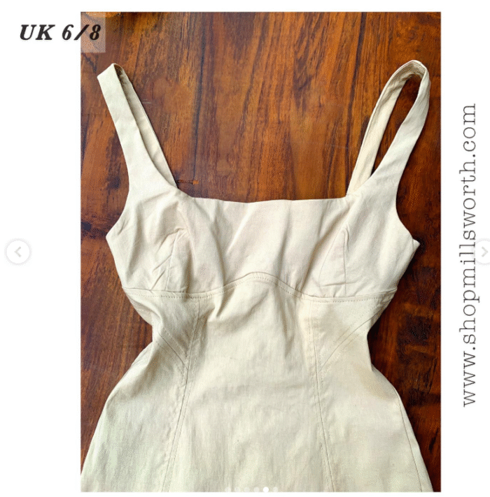 Bershka Scoop Neck Midaxi Dress in Ecru - Image 4