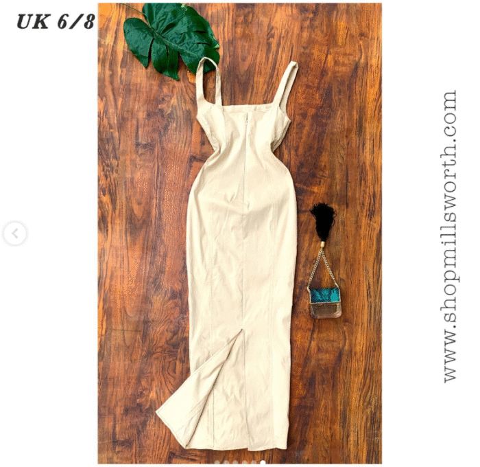 Bershka Scoop Neck Midaxi Dress in Ecru - Image 6