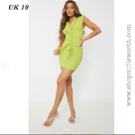 Prettylittlething Lime Linen Look Shoulder Pad Lace Up Sleeveless Bodycon Dress - Image 4