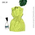 Prettylittlething Lime Linen Look Shoulder Pad Lace Up Sleeveless Bodycon Dress - Image 2