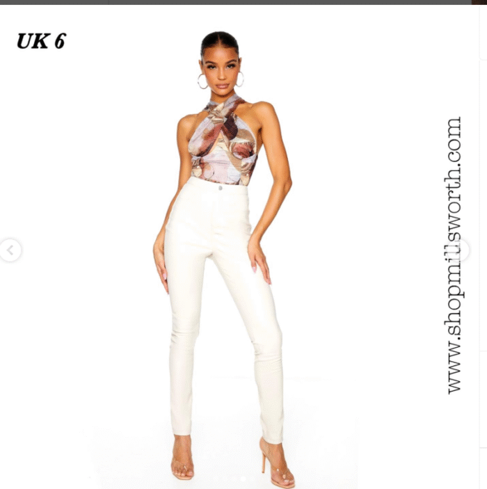 Prettylittlething Beige Woven Abstract Cross Over Zip Top - Image 5