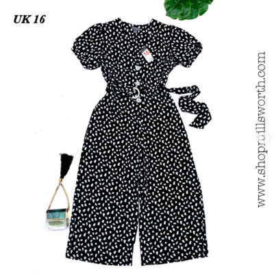 Primark Polka Dotted Belted Jumpsuit