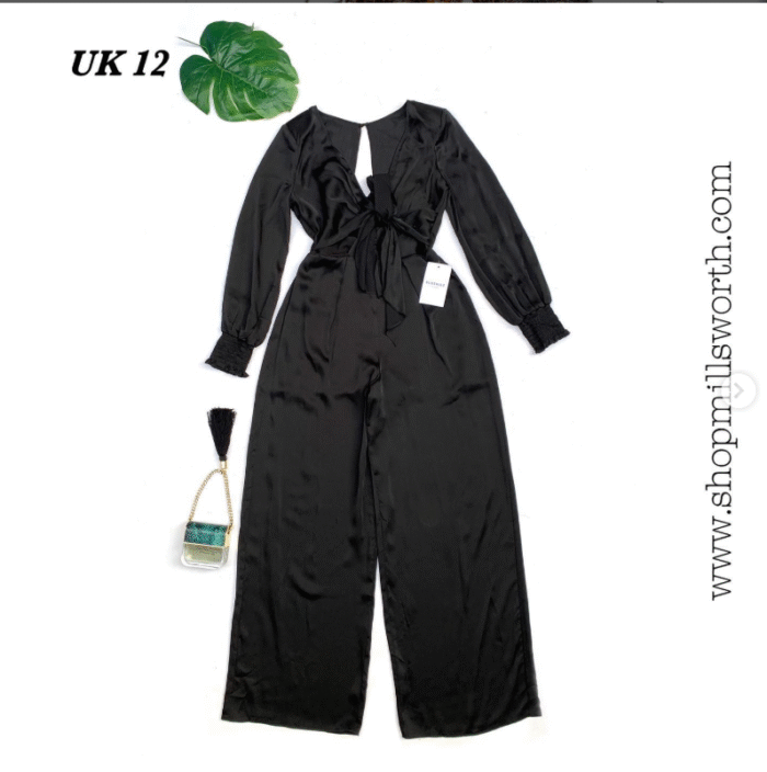 Tie Front Wide Leg Jumpsuit - Image 1