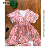 Floral Pleated Dress - Image 3