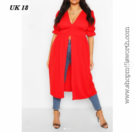 Boohoo Plus Plunge Maxi Top
