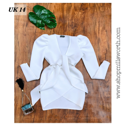 Prettylittlething Tie Front Scuba Dress