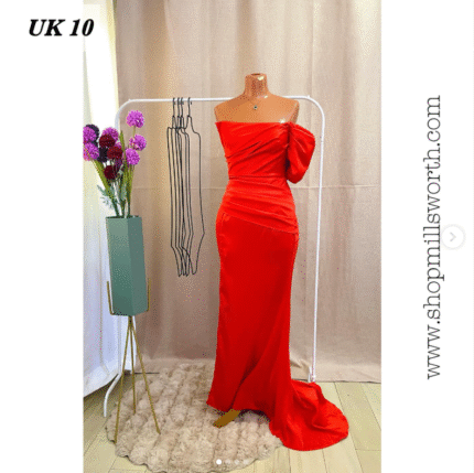 Boohoo Occasion Puff Sleeve Satin One Shoulder Maxi Dress