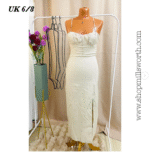 Strappy Milkmaid Front Slit, Tie Back Dress