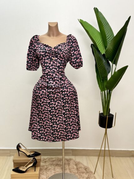 Shein Vacay Ditsy Floral Sweetheart Dress