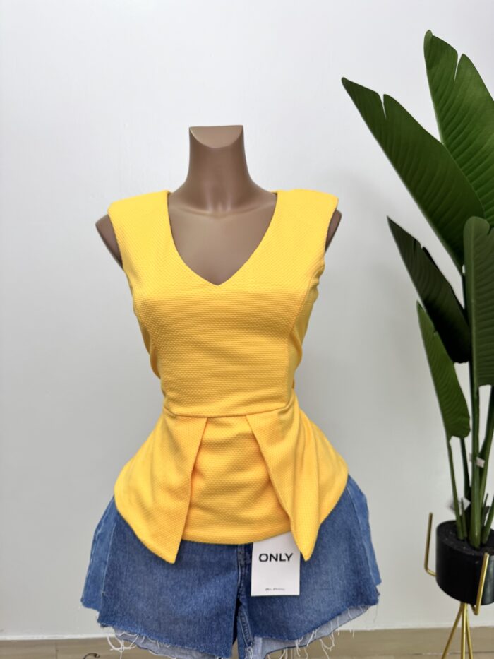 River Island Yellow Peplum Top - Image 2