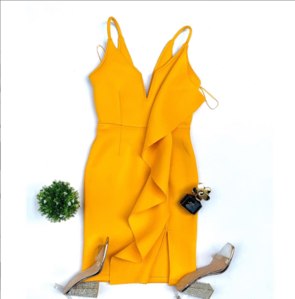 Love & Other Things Plunge Neck Scuba Dress
