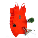 Love & Other Things Plunge Neck Scuba Dress - Image 2