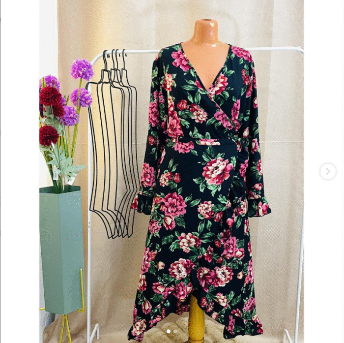 Boohoo Plus Ruffle Wrap Floral Midi Dress - Image 2