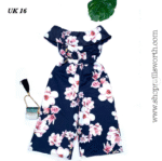 Blue Black Floral Jumpsuit