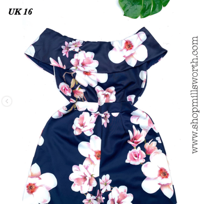 Blue Black Floral Jumpsuit - Image 2