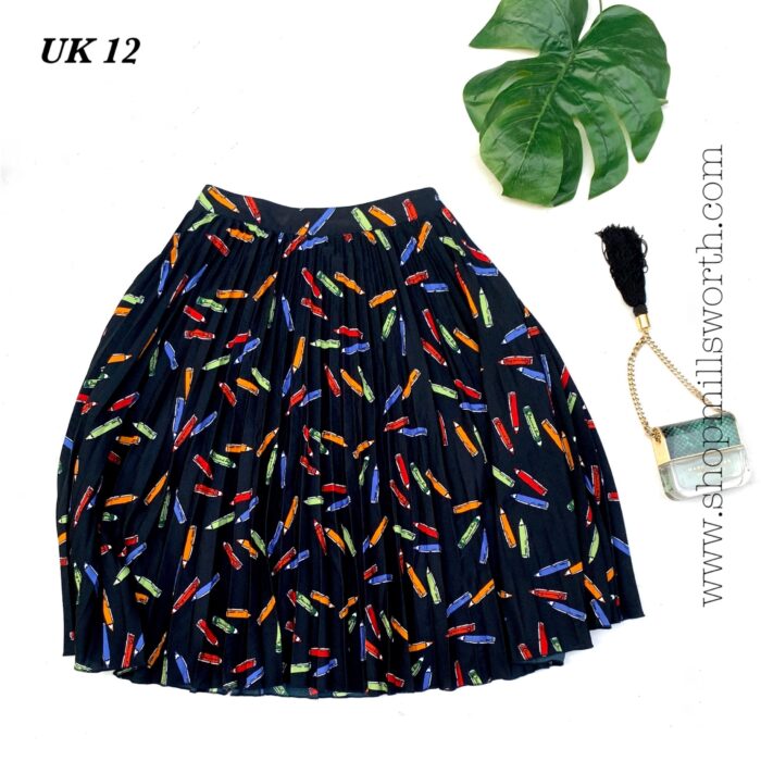 Dickins & Jones Pencil Pattern Print Pleated Skirt - Image 1