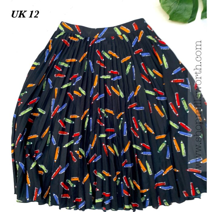 Dickins & Jones Pencil Pattern Print Pleated Skirt - Image 2
