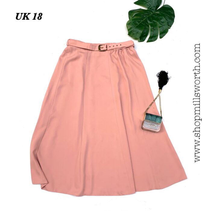 Clover Collection Belted Midi Skirt - Image 1