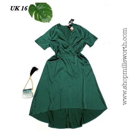 Quiz Curve Bottle Green Dress