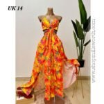 Cocktail Floral Double Split Front Vacay Dress