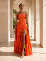 Eden Strapless Maxi Front Slit Dress - Image 4