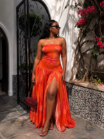 Eden Strapless Maxi Front Slit Dress
