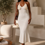 Ivory Halter Neck Dress