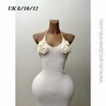 Ivory Halter Neck Dress - Image 4