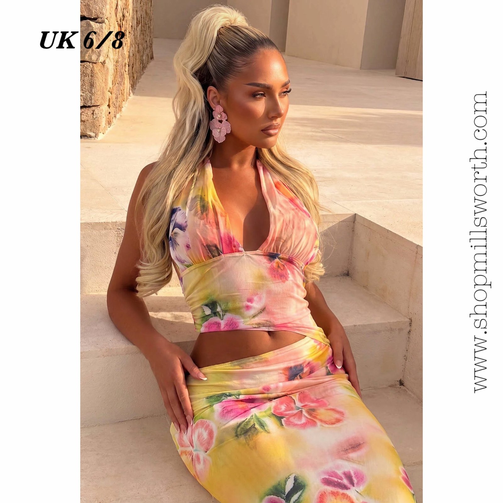 created-by-photogrid-167 2-in-1 Halter Top x Maxi Skirt Mesh Dress - Image 1